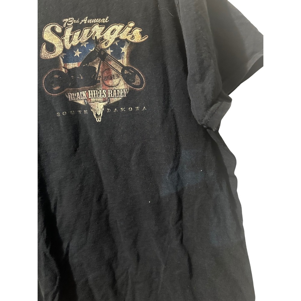 Gildan Mens 73rd Annual Sturgis Black Hills Rally 2013 Graphic T-Shirt Black L - Picture 3 of 4